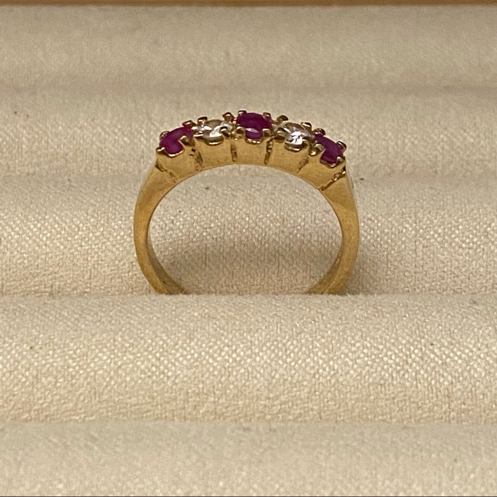 NWOT 14K Gold Plated Purple and Clear Crystal Stones - Picture 5 of 17